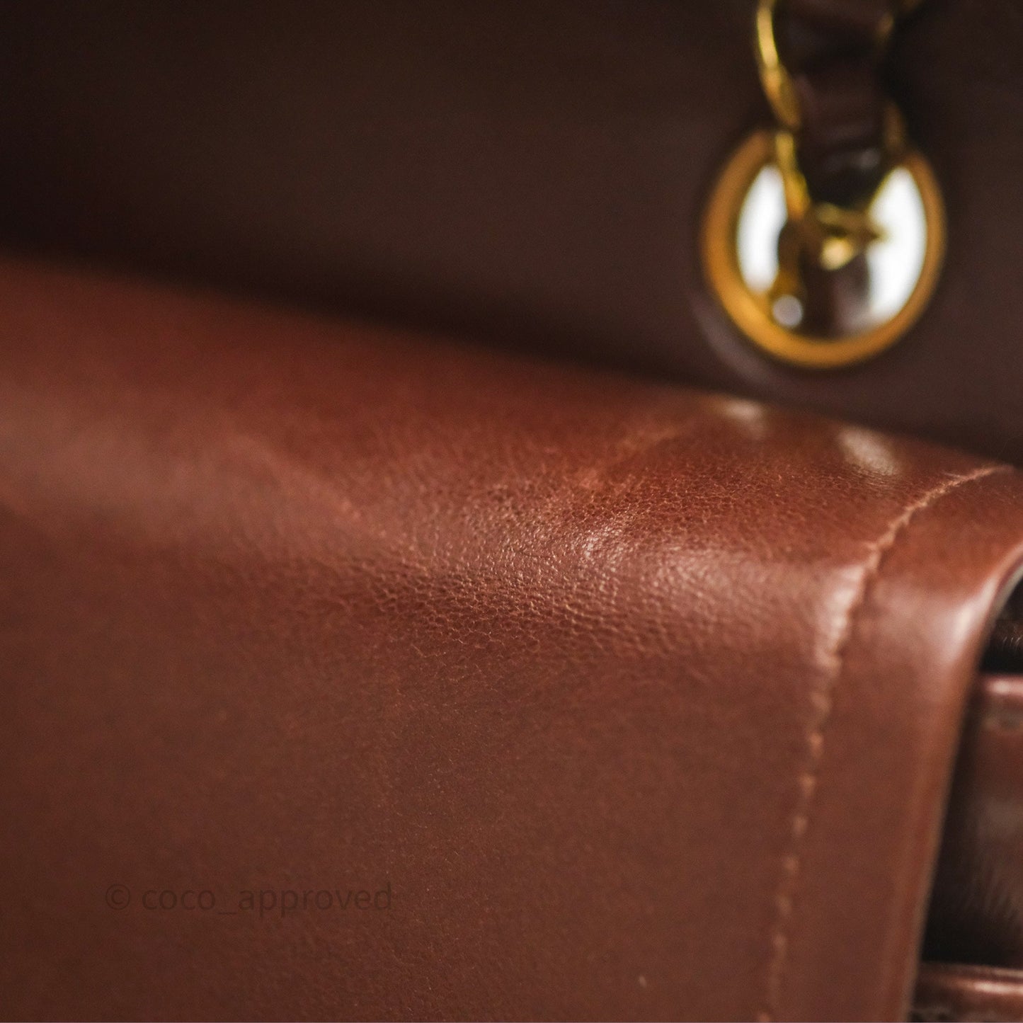 Chanel Vintage Small Classic Flap Brown Lambskin 24K Gold Hardware