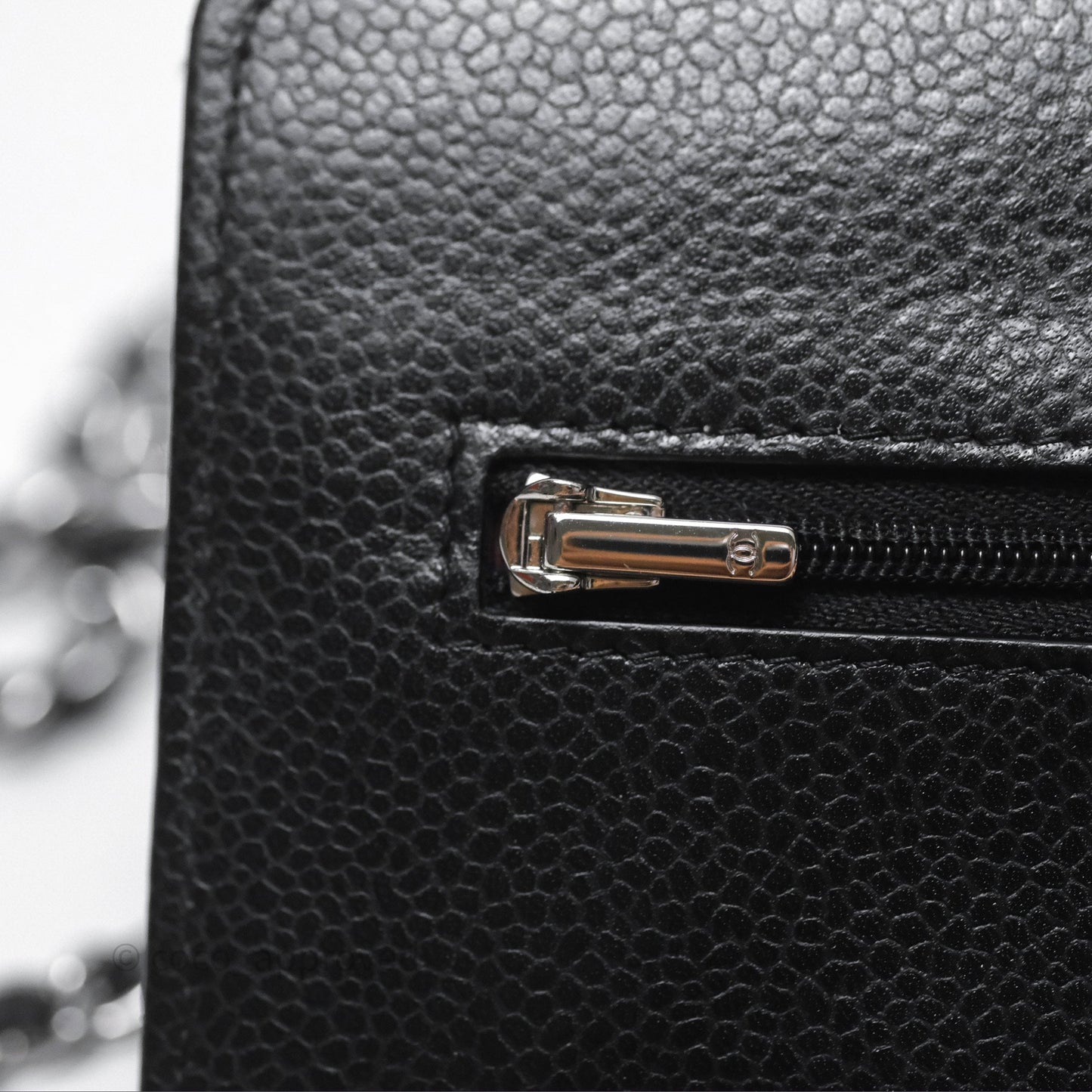 Chanel Quilted WOC Black Caviar Silver Hardware