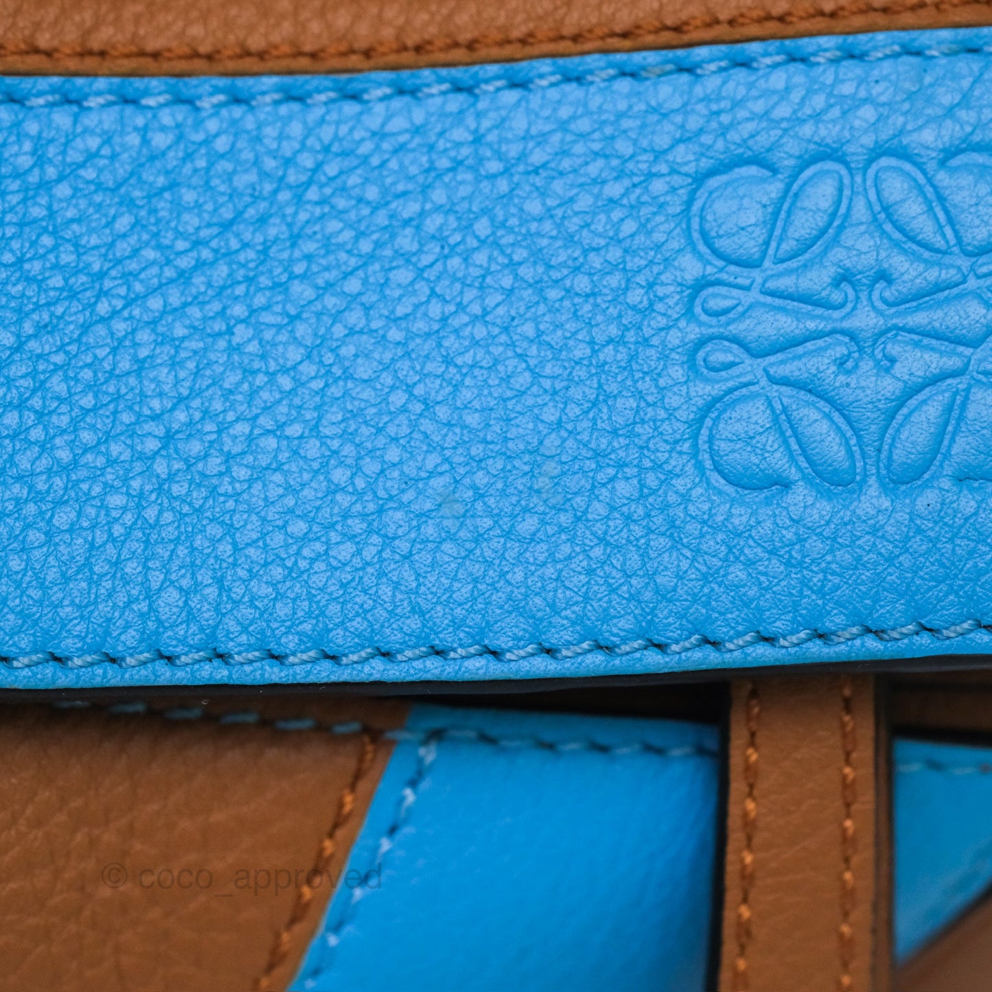 Loewe Small Rugby Puzzle Blue Tan Calfskin