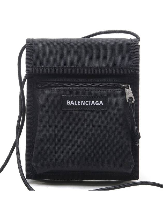 Luxury Balenciaga Explorer Logo Patch Cross Bag Black