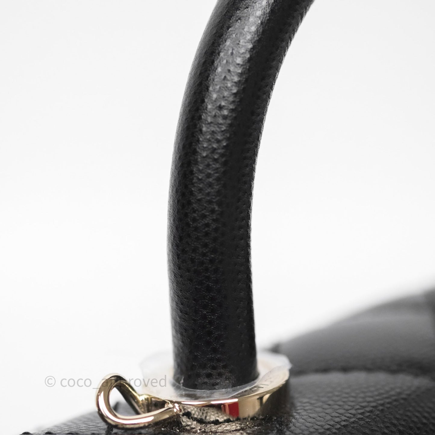 Chanel Mini Coco Handle Quilted Black Caviar Gold Hardware