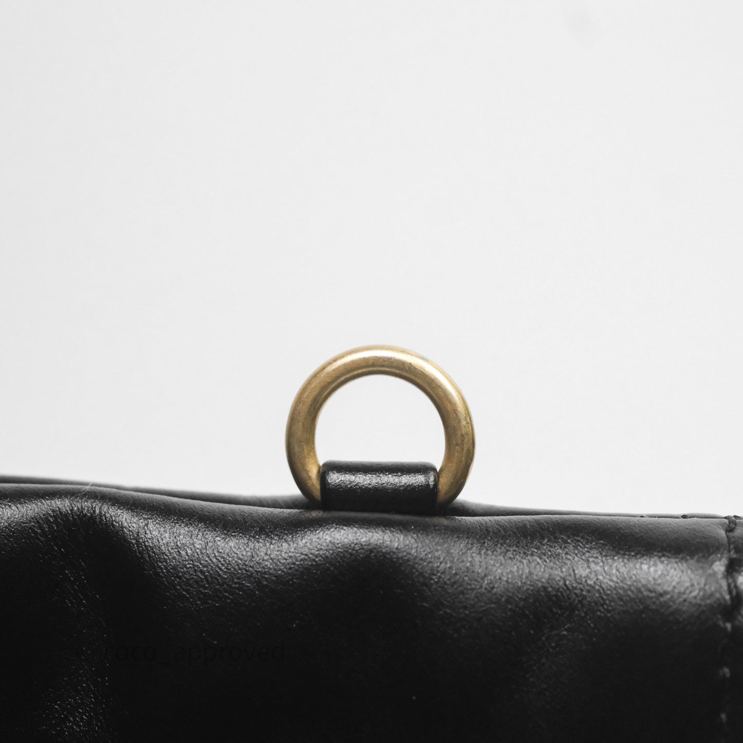 Chanel 22 Bag Small Black Shiny Calfskin Aged Gold Hardware