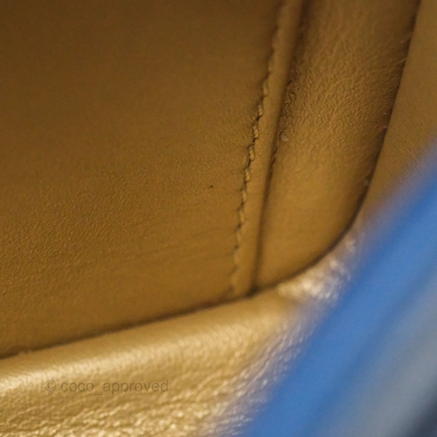 Chanel Mini Rectangular Pearl Crush Blue Lambskin Aged Gold Hardware