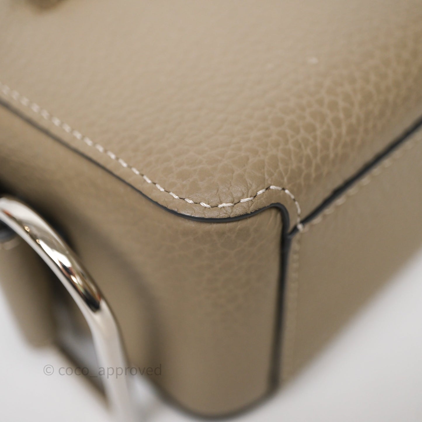 Delvaux Cool Box Nano Ivory Taurillon Soft Grained Calfskin Palladium Hardware