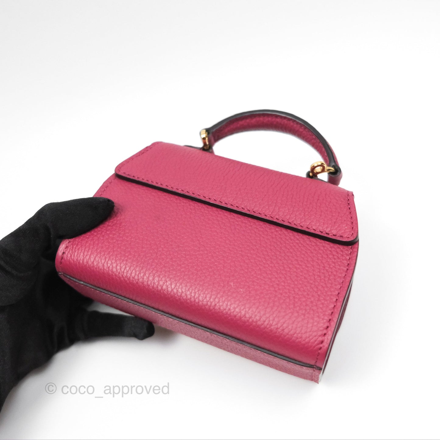 Moynat Réjane Nano Litchi Taurillon Blush Leather