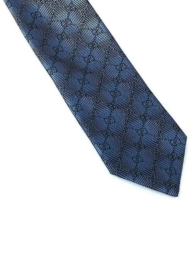 Luxury Gucci Trending 2025 GG Pattern Slim Silk Tie Blue