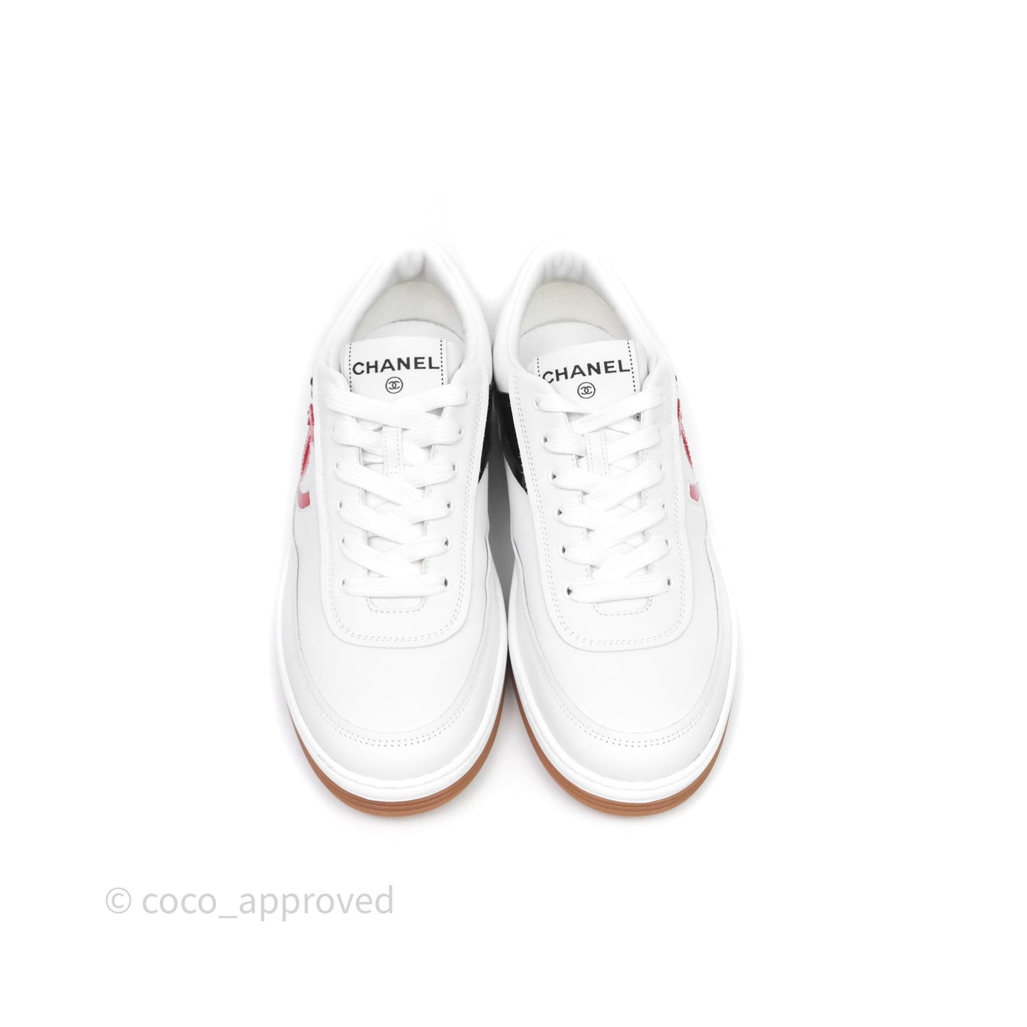 Chanel Logo Sneakers White Size 38