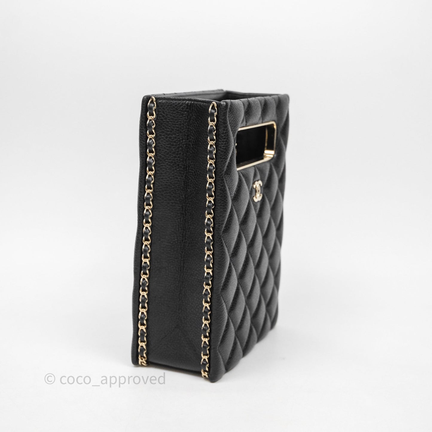 Chanel Evening Bag Caviar Black Gold Hardware