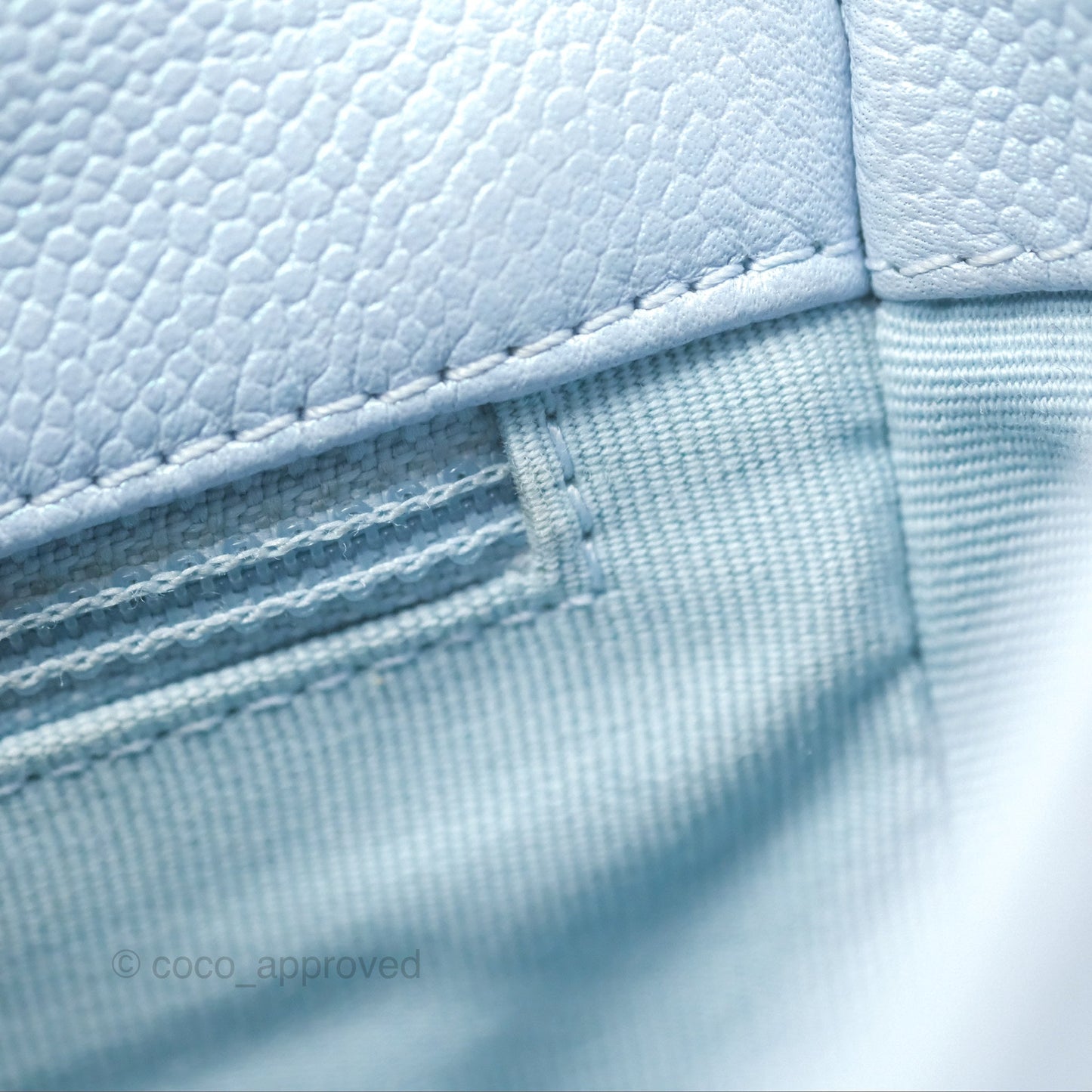 Chanel Quilted My Perfect Mini Iridescent Blue Caviar Aged Gold Hardware