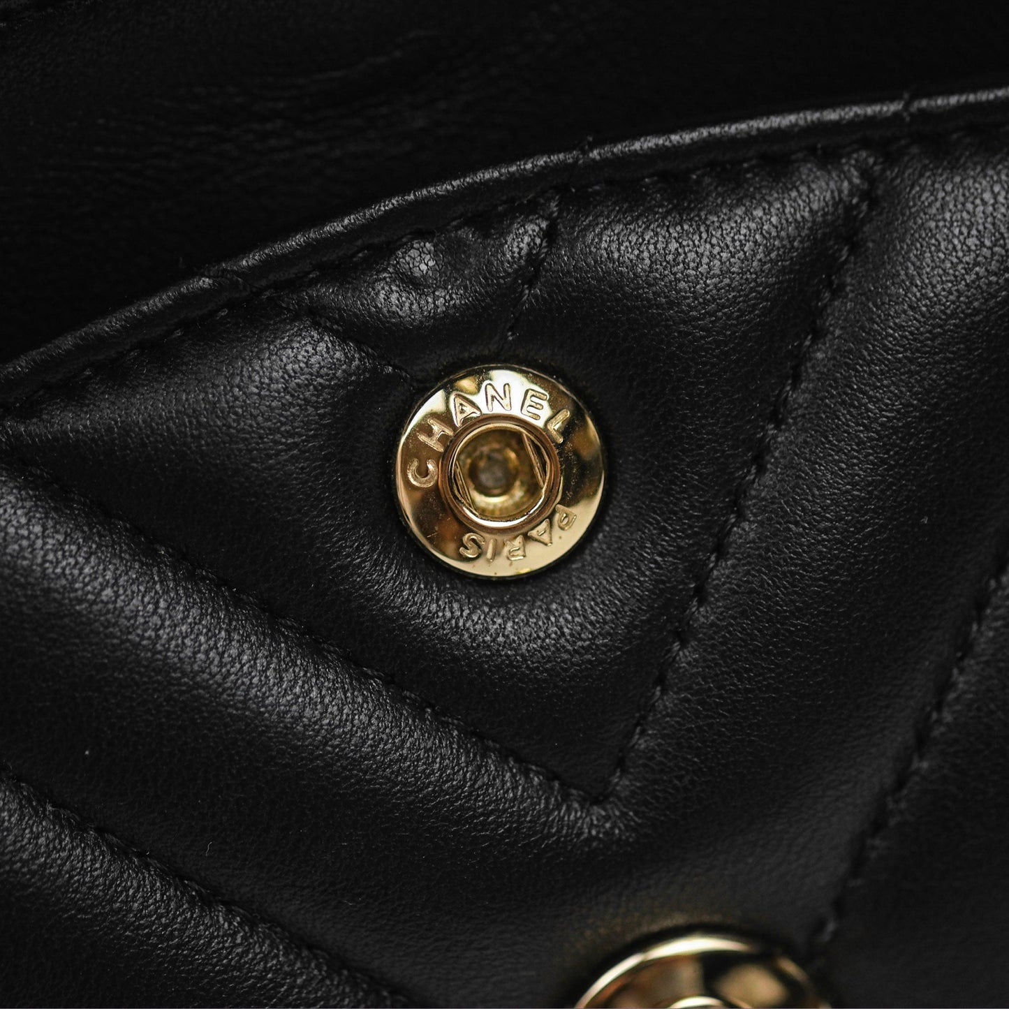 Chanel Small Classic Flap Chevron Black Lambskin Gold Hardware