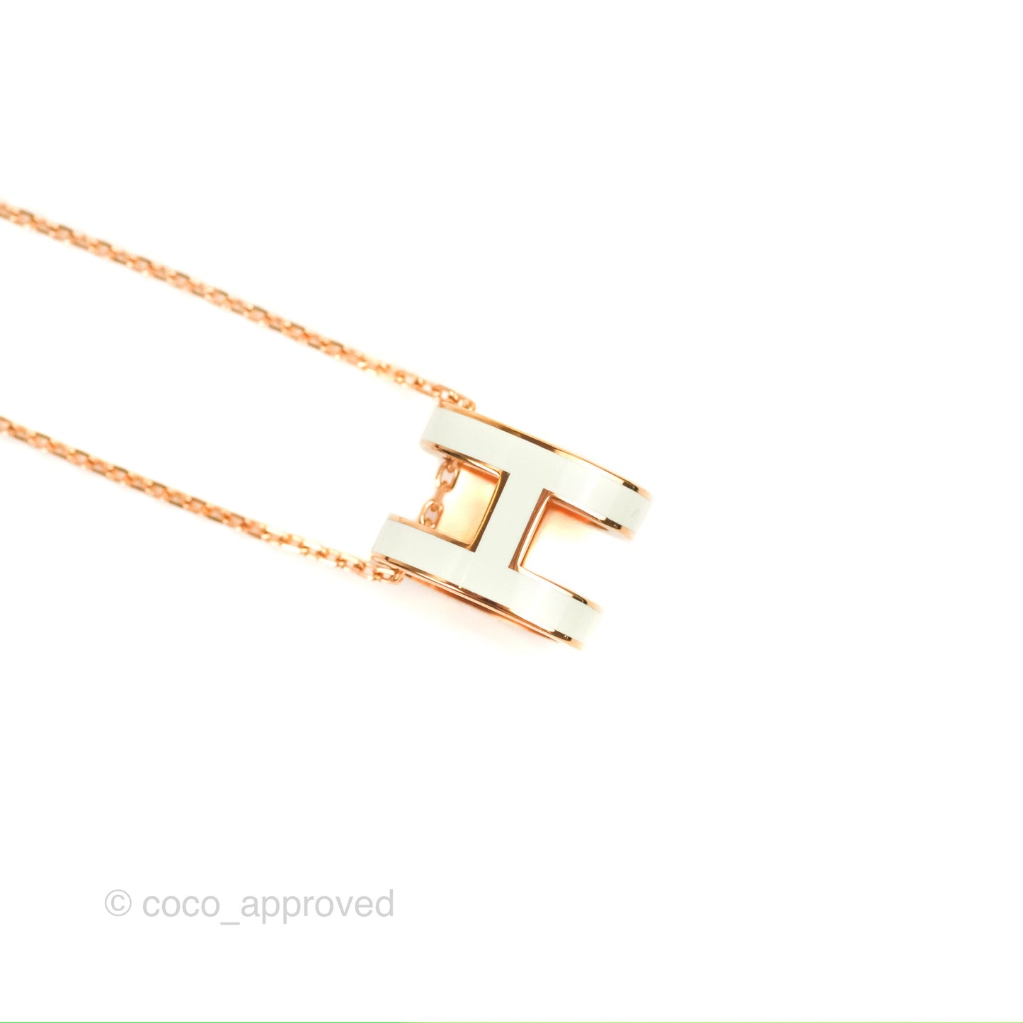 Hermès Pop H Pendant Necklace Vert Fizz Rose Gold Hardware