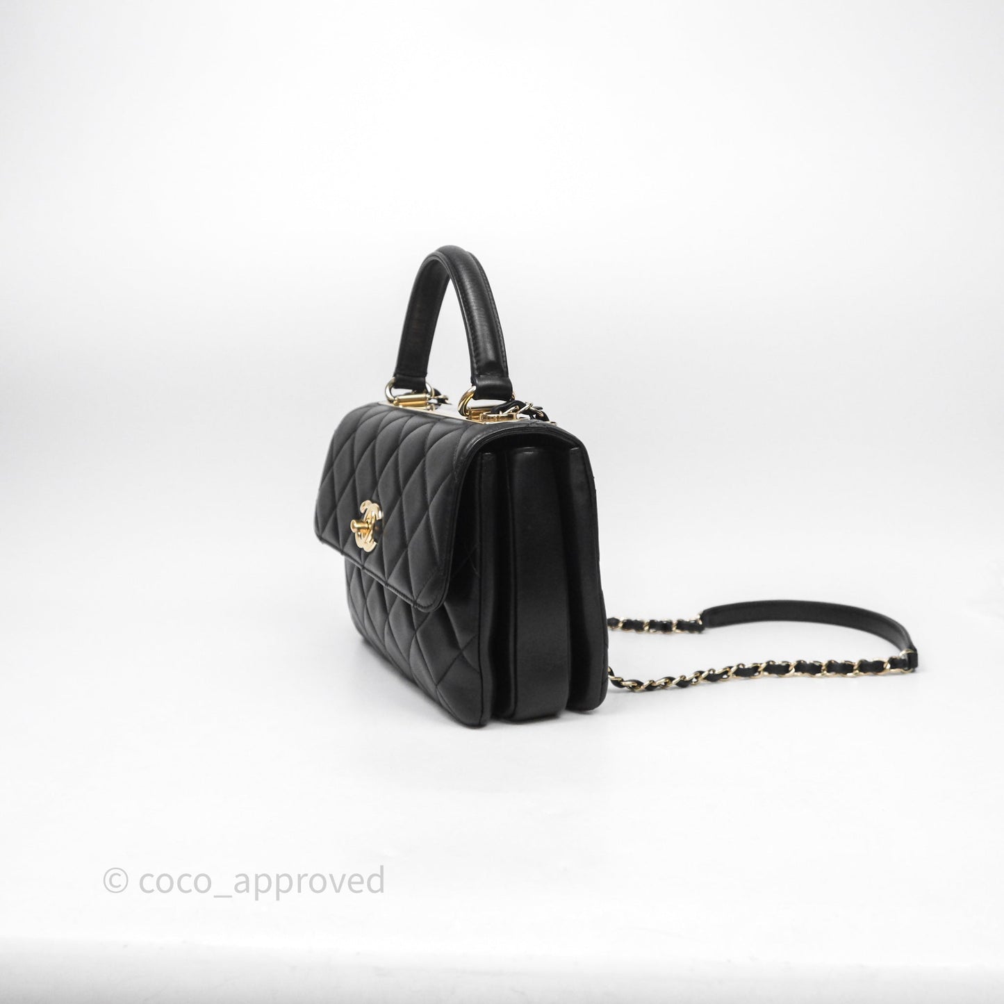 Chanel Small Trendy CC Black Lambskin Gold Hardware