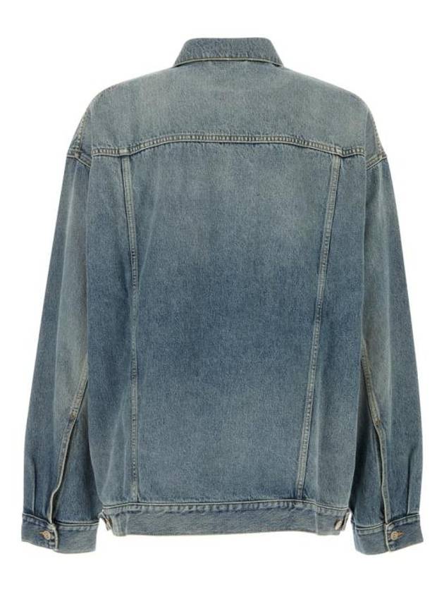 Luxury Balenciaga Oversized Fit Denim Jacket Blue