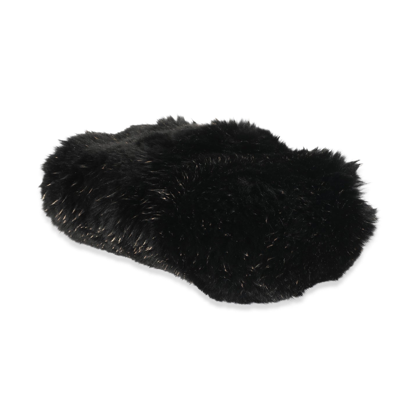 CHANEL CC Black Fur Chain Clutch
