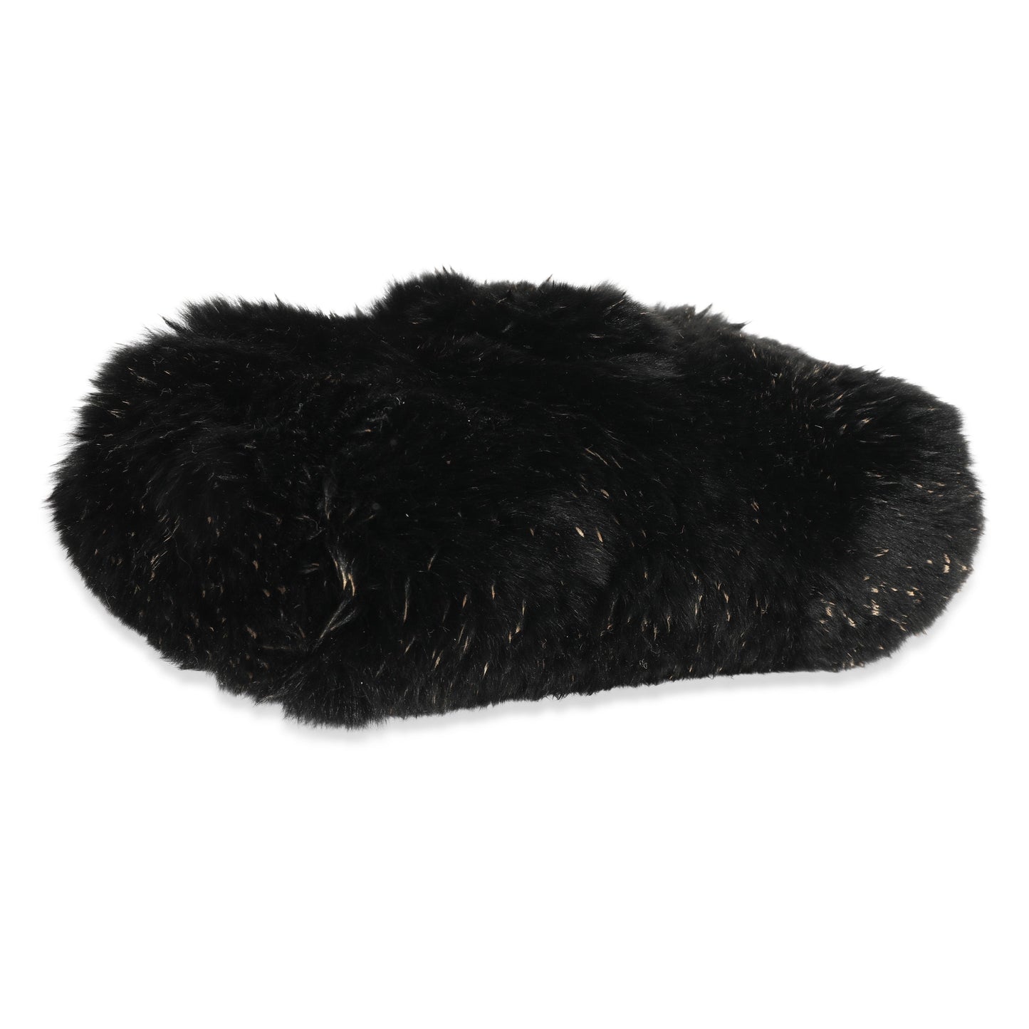 CHANEL CC Black Fur Chain Clutch