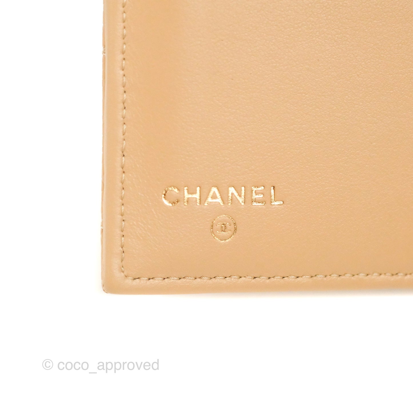 Chanel Quilted Medium Flap Wallet Beige Caviar Gold Hardware