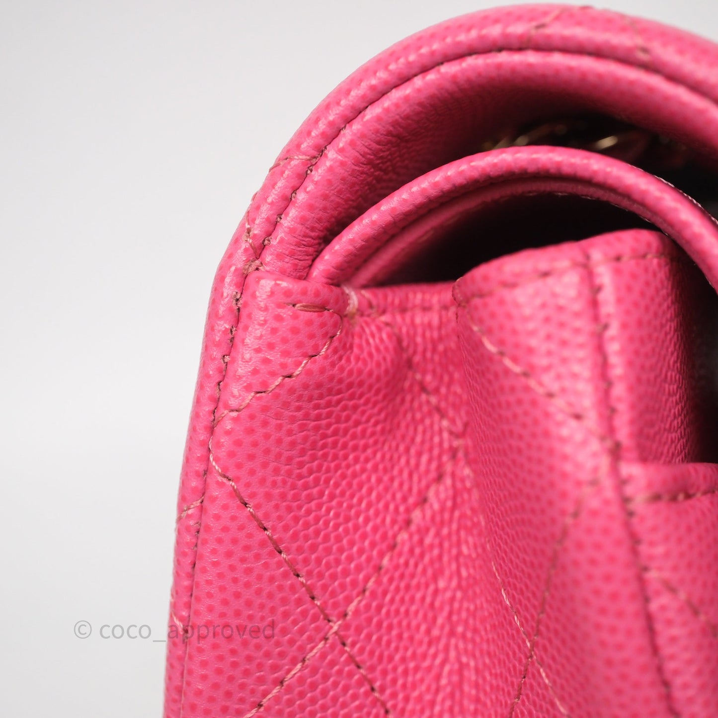 Chanel Small Classic Flap Quilted Hot Pink Caviar Gold Hardware
