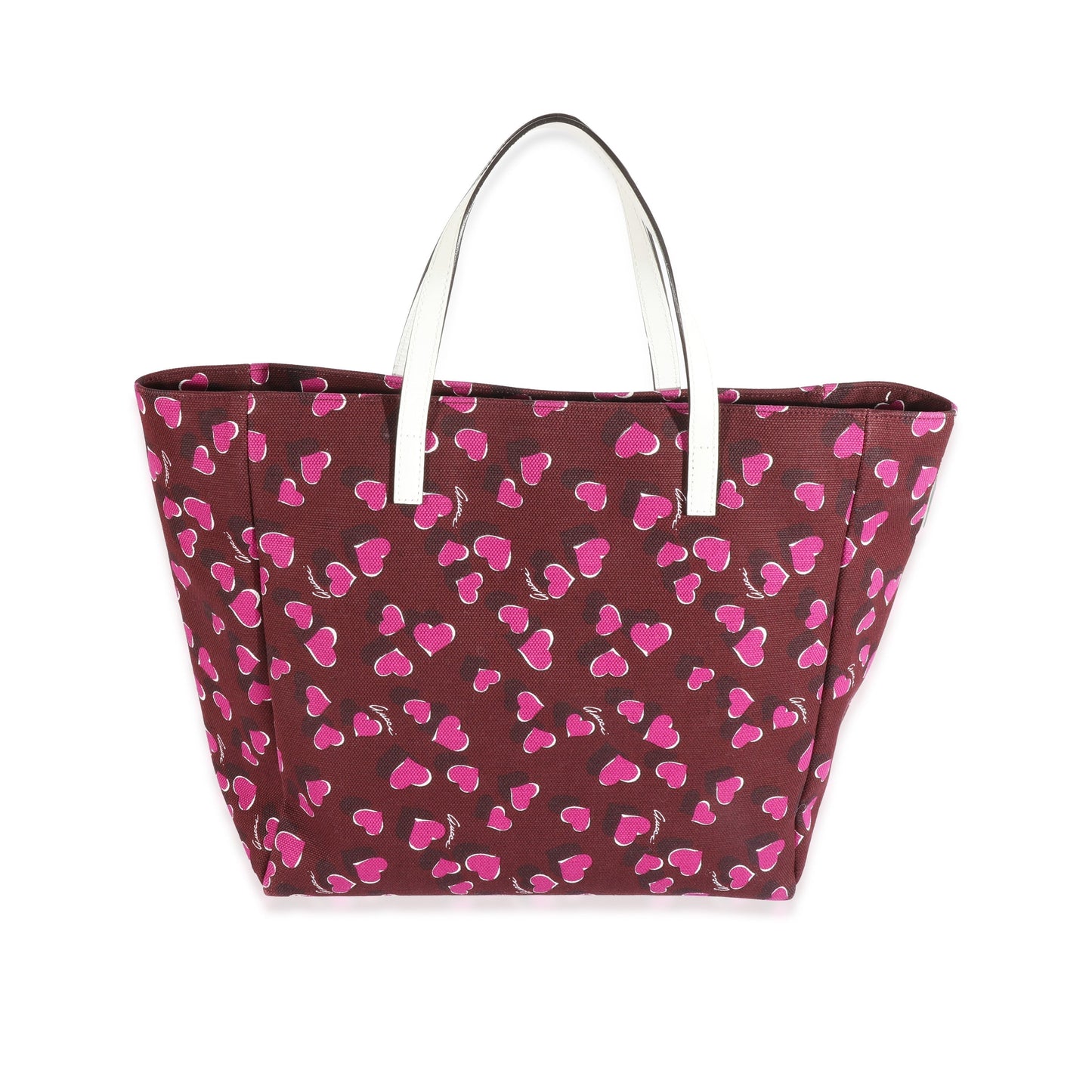 Luxury Gucci Trending 2025 Bordeaux Canvas Heartbeat Tote