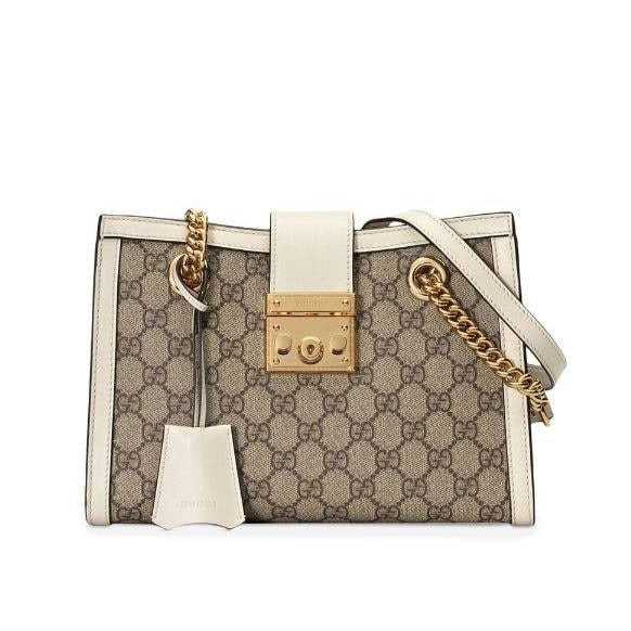 Luxury Gucci Padlock small GG shoulder bag