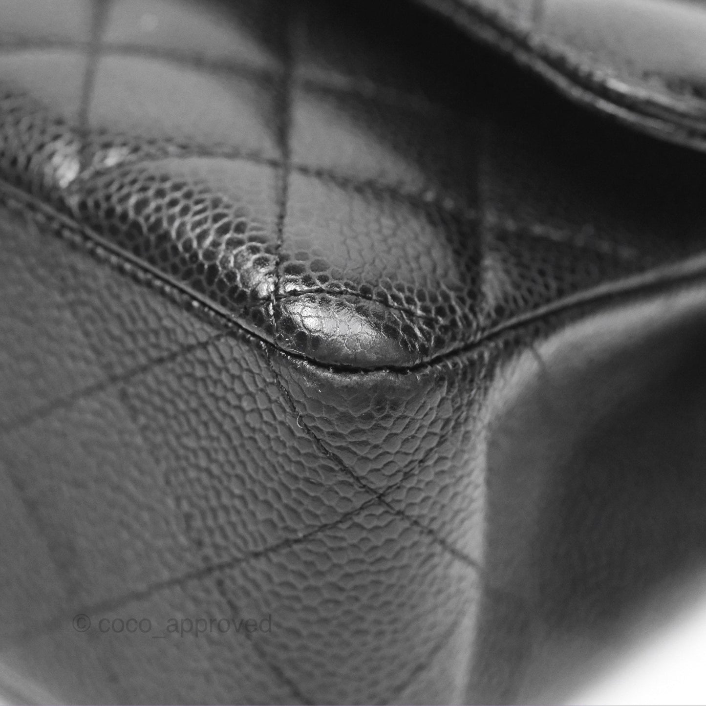 Chanel Classic M/L Medium Flap Quilted Black Caviar Silver Hardware