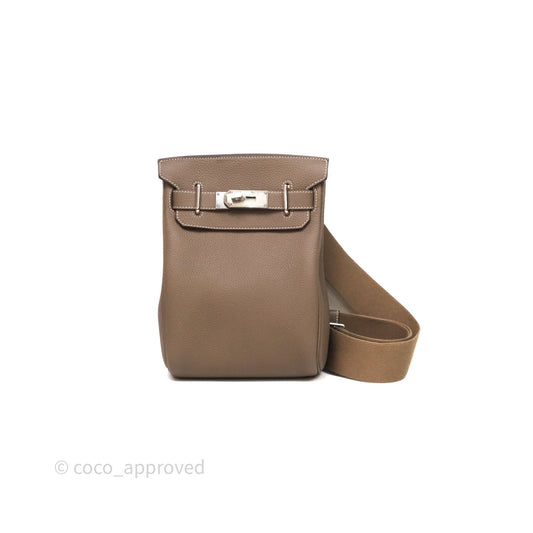 Hermès Hac a Dos PM Backpack Etoupe 18 Togo Palladium Hardware