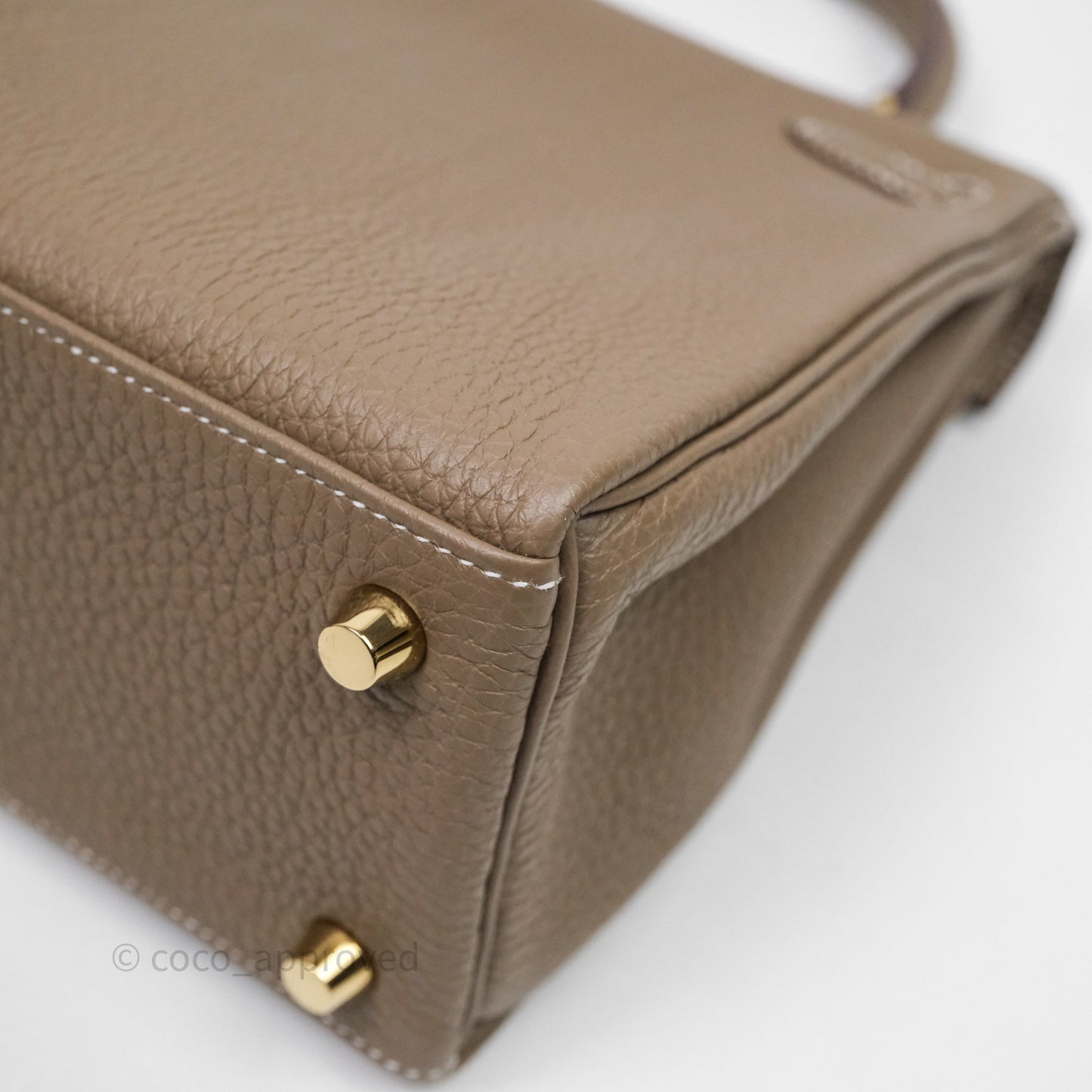 Hermes Kelly 25 Etoupe 18 Togo Gold Hardware