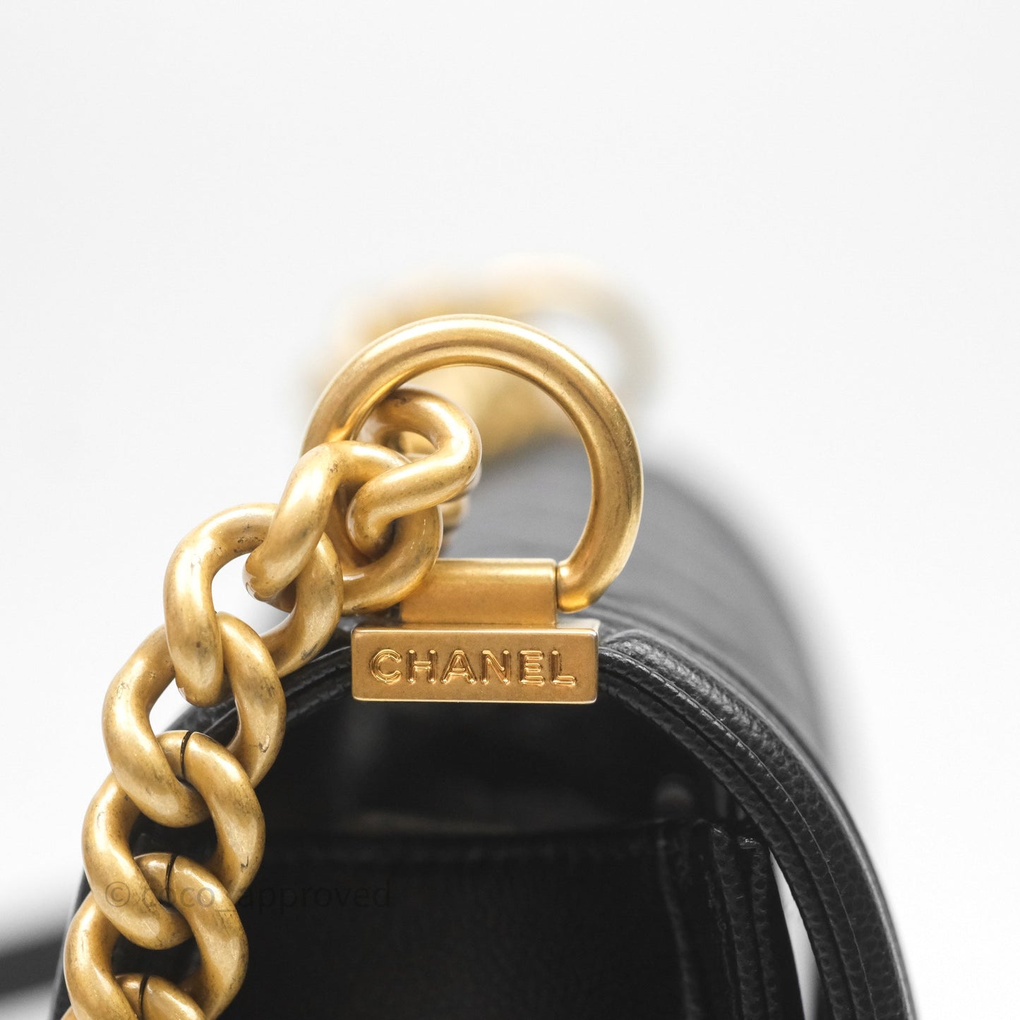 Chanel Medium Boy Quilted Black Caviar Aged Gold Hardware