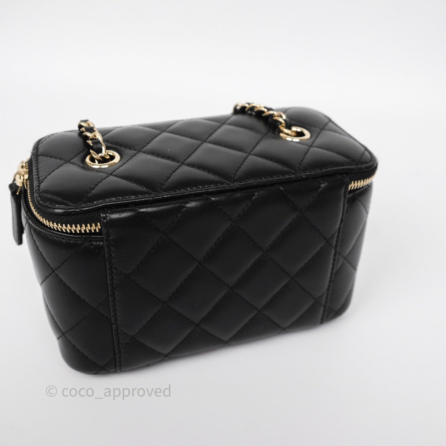 Chanel Classic Vanity with Chain Black Lambskin Gold Hardware