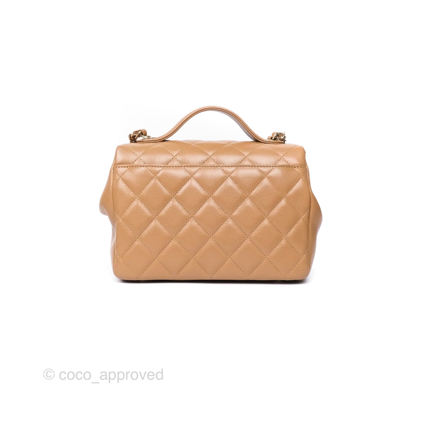 Chanel Quilted Medium Business Affinity Flap Dark Beige Caviar Gold Hardware