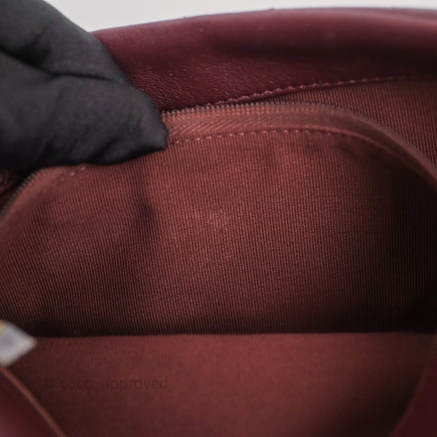 Chanel Quilted Shoulder Flap Bag Red Burgundy Lambskin Gold Hardware