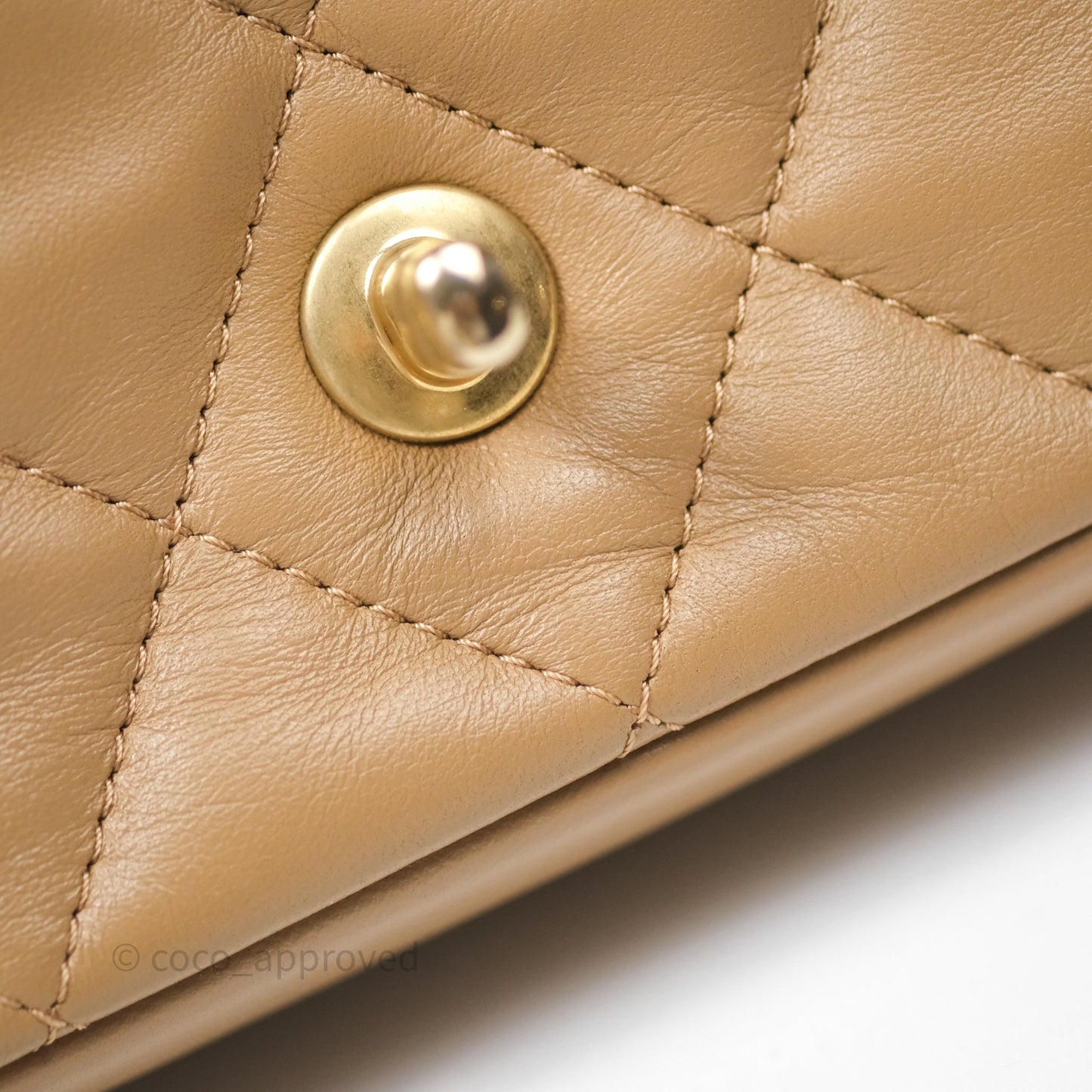 Chanel Mini Flap Bag With Heart CC Charm Dark Beige Lambskin Aged Gold Hardware