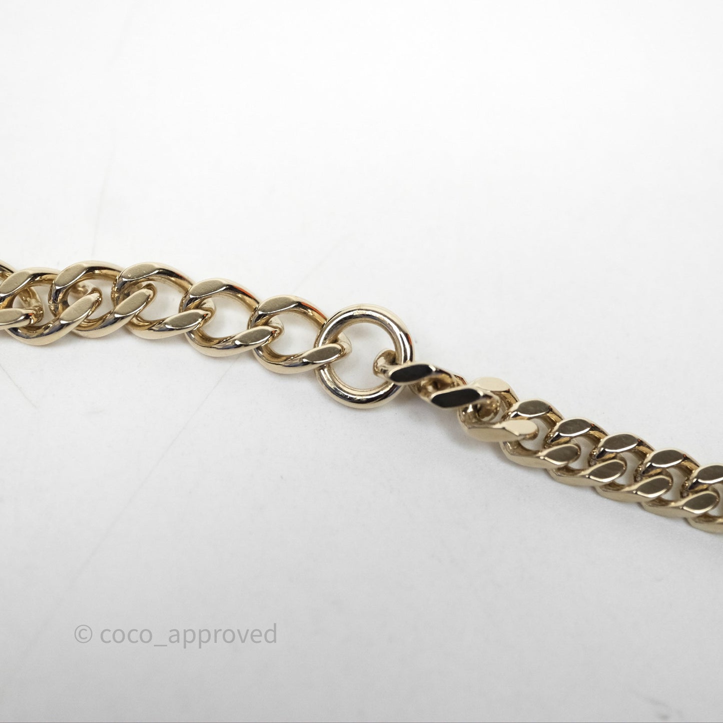 Chanel Silver CC Crystal Chain Choker Gold Tone 24V