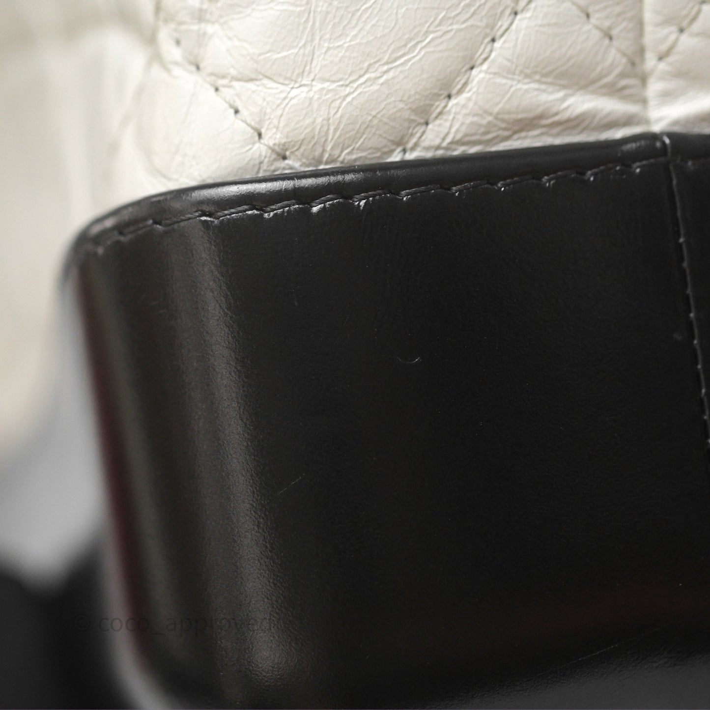 Chanel Small Gabrielle Backpack White Black Aged Calfskin