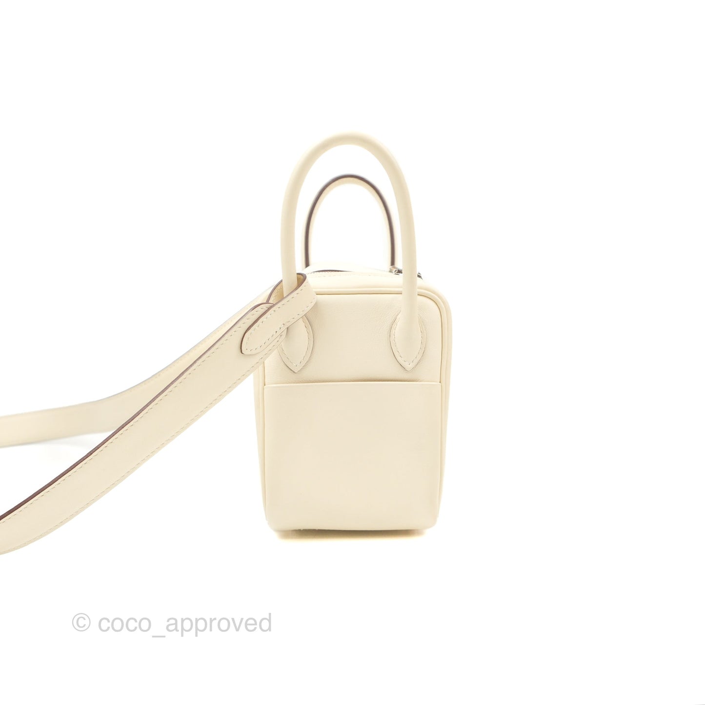 Hermès Mini Lindy 20 Nata/ Lime Swift Palladium Hardware