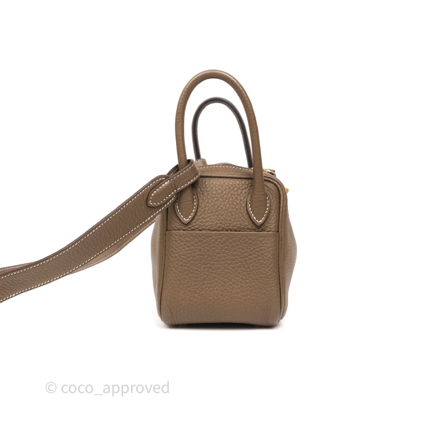 Hermès Mini Lindy 20 Etoupe 18 Clemence Gold Hardware