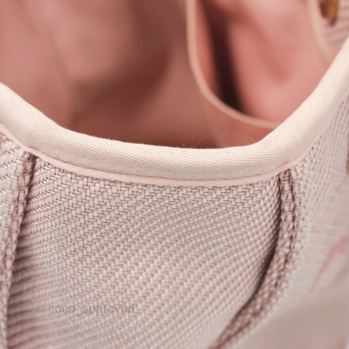 Chanel Small Vertical Deauville Canvas Pink Gold Hardware