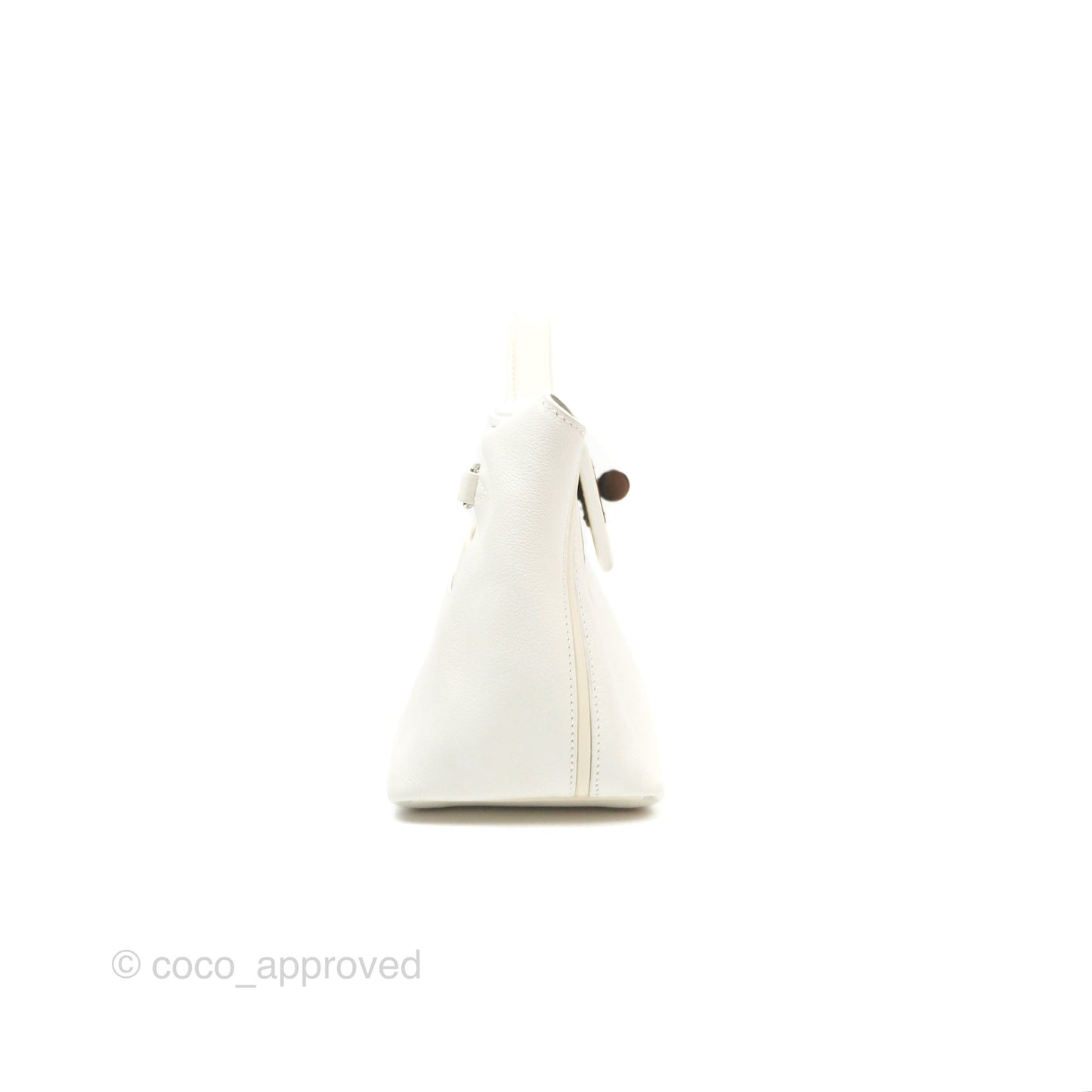 Hermès 24/24 21 Mini Blanc 01/ Nata I2 Evercolor/ Swift Palladium Hardware