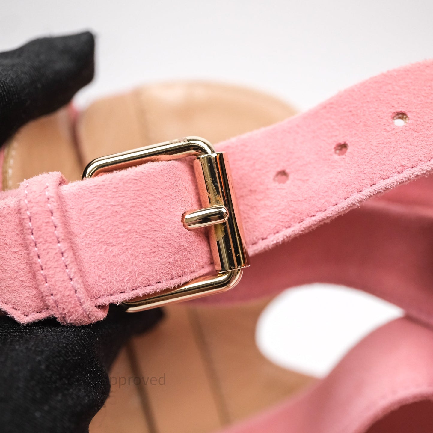 Valentino Garavani Suede Ballet Flats Tango Ankle Wrap Pink Size 38