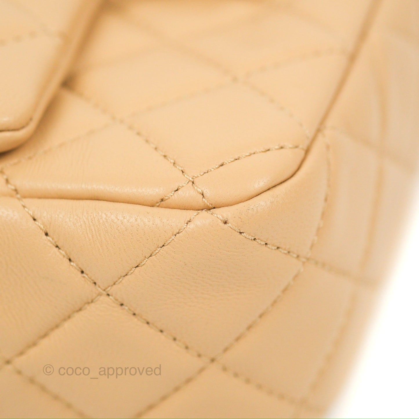 Chanel Mini Rectangular Pearl Crush Beige Lambskin Aged Gold Hardware
