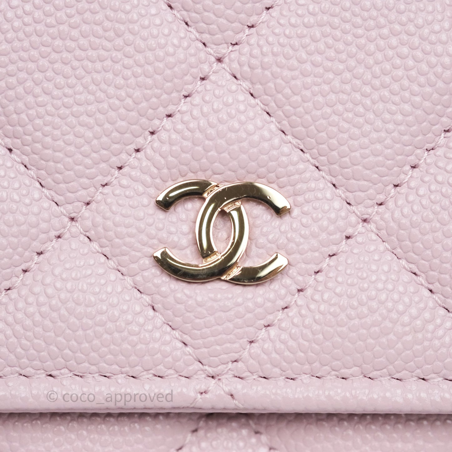 Chanel Classic Quilted Wallet On Chain WOC Pink Caviar Gold Hardware