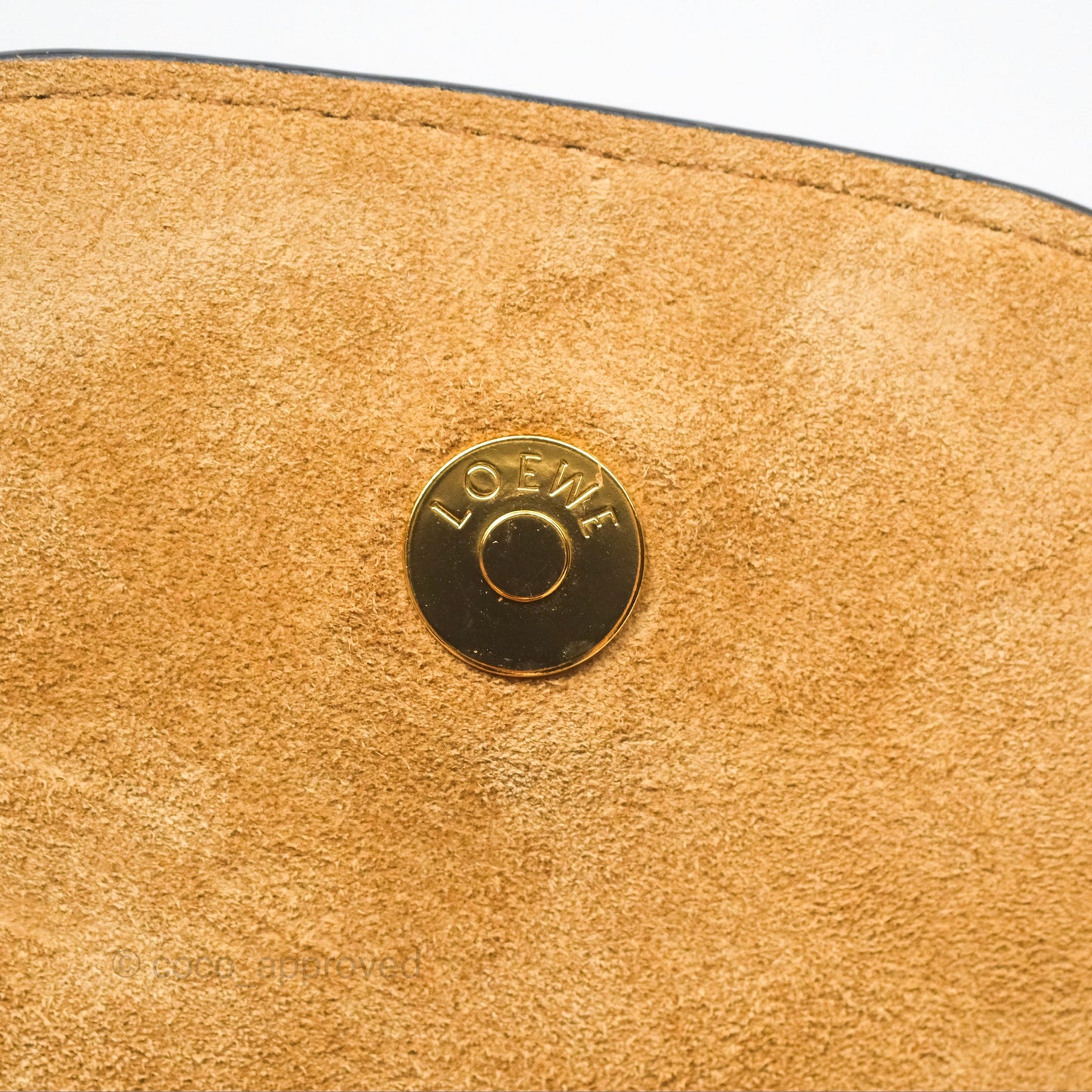 Loewe Mini Gate Dual Bag in Soft Calfskin & Jacquard Strap Tan