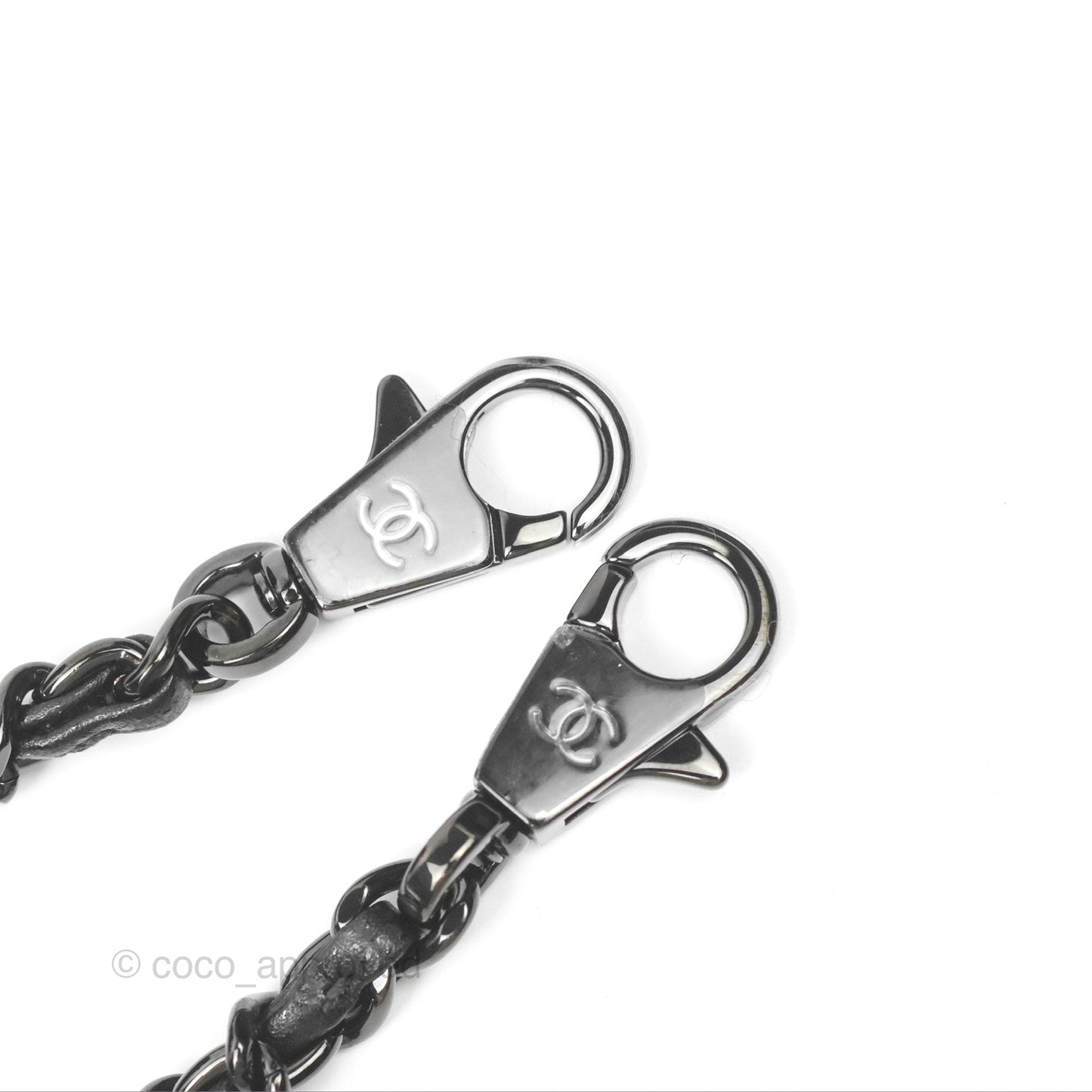 Chanel Small Coco Handle Chevron So Black Caviar