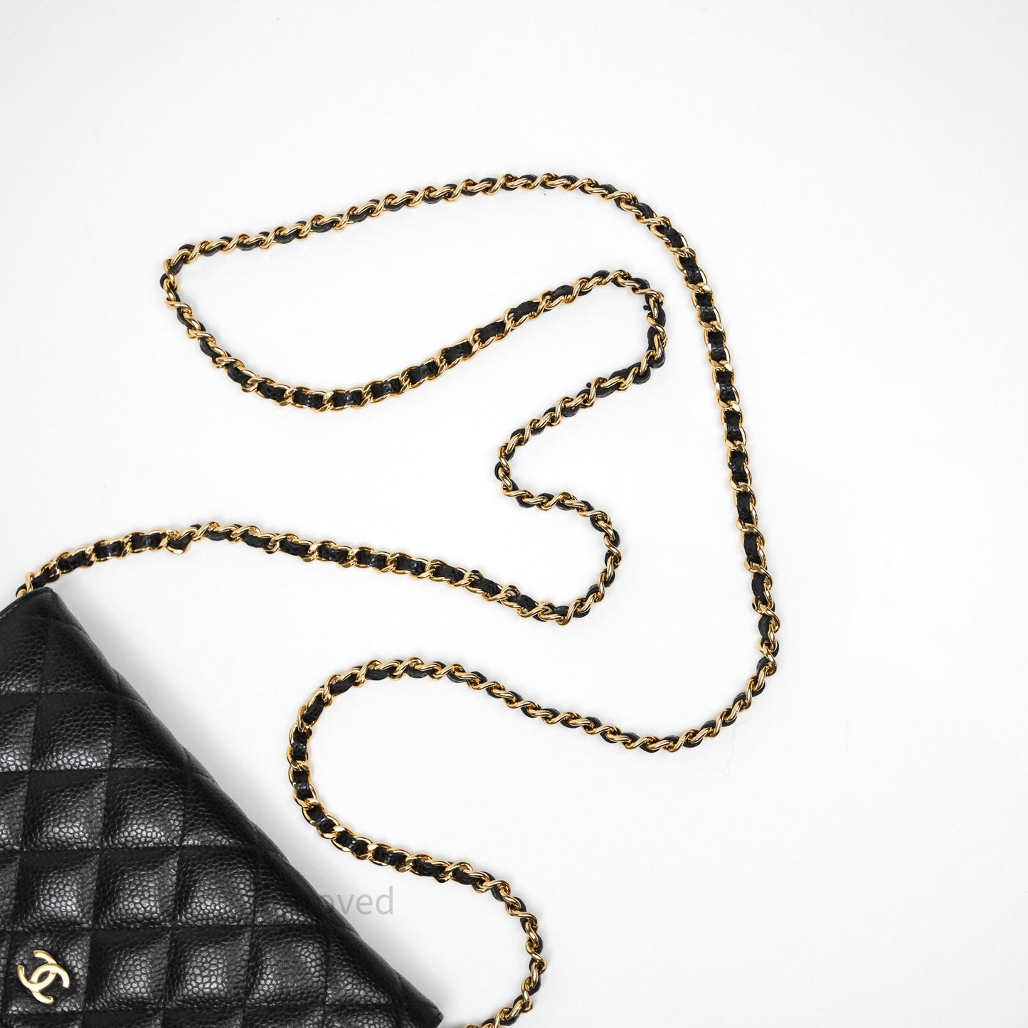 Chanel Quilted Wallet on Chain WOC Black Caviar Gold Hardware