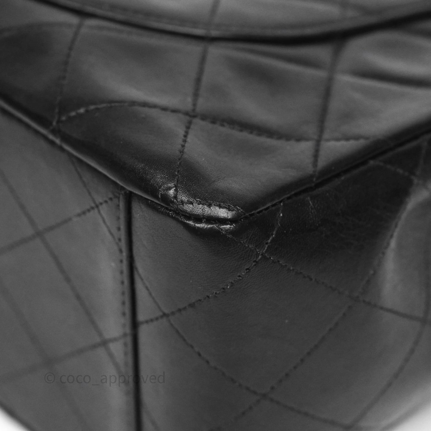 Chanel Vintage XL Jumbo Single Flap Black Lambskin 24K Gold Hardware