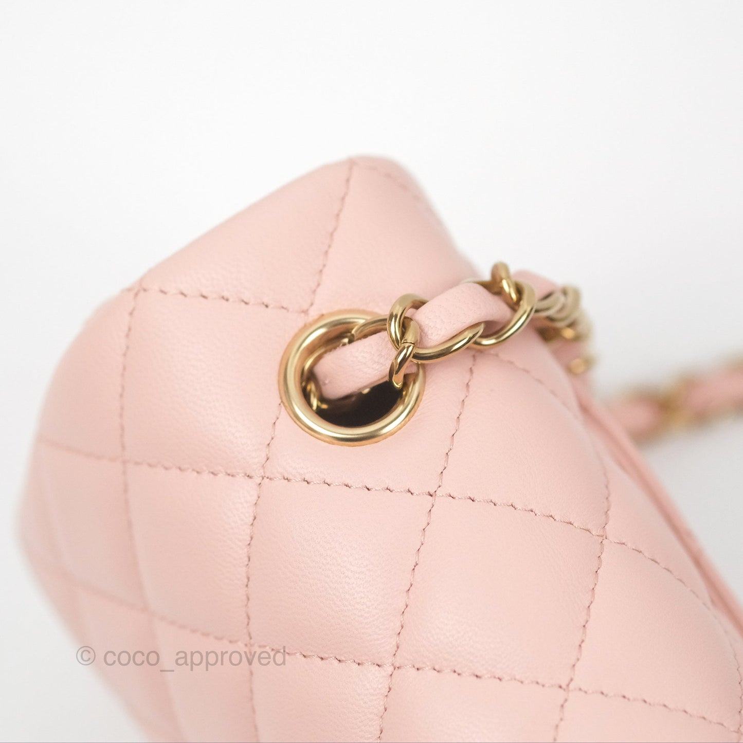 Chanel Quilted Mini Rectangular Flap Pink Lambskin Gold Hardware