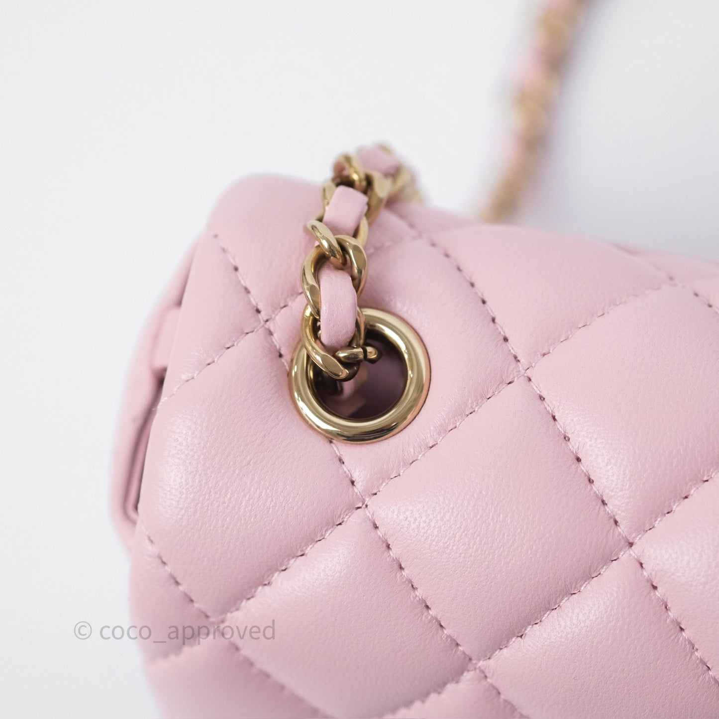 Chanel Quilted Extra Mini Rectangular Flap Pink Lambskin Gold Hardware