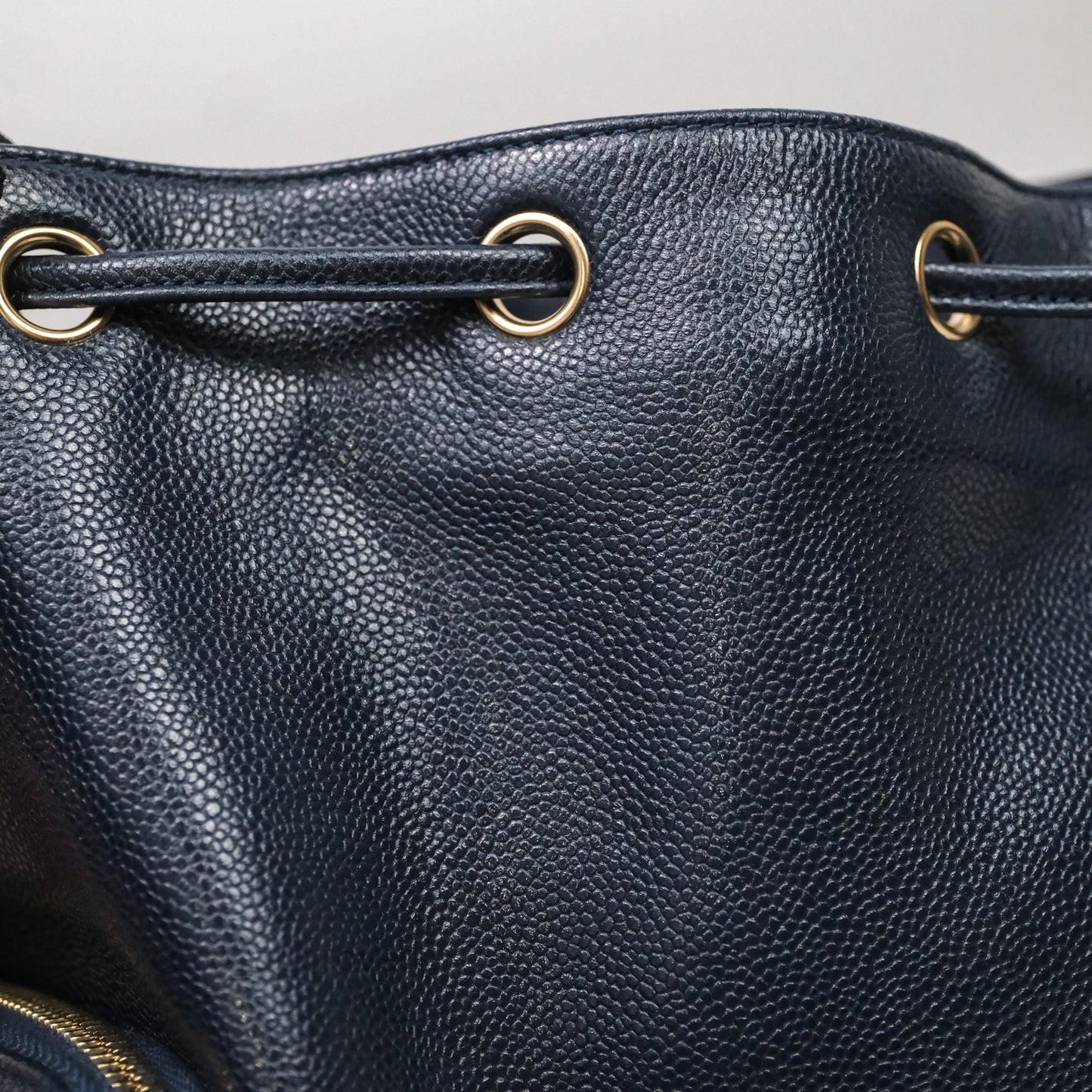Chanel Quilted Business Affinity Backpack Navy Caviar Light Gold Hardware