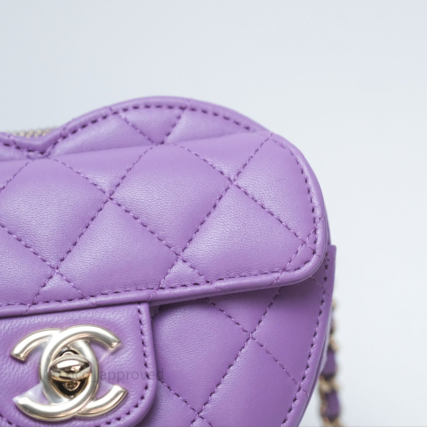 Chanel Small Heart Bag Purple Lambskin Gold Hardware 22S