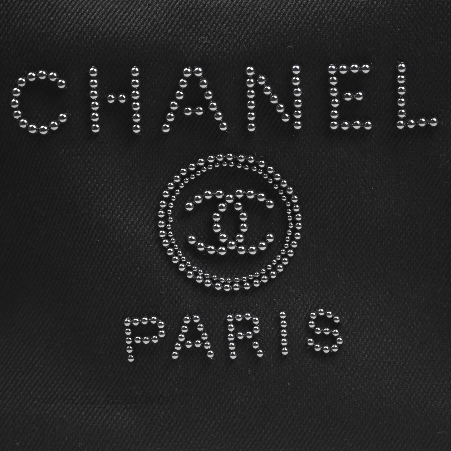 Chanel Medium Deauville Black Canvas Imitation Pearl