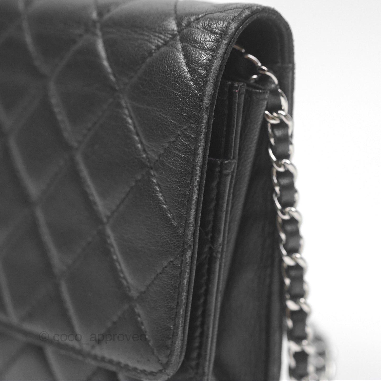 Chanel Quilted Wallet on Chain WOC Black Lambskin Palladium Hardware